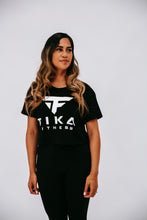 Load image into Gallery viewer, WOMENS BLACK CROP TOP
